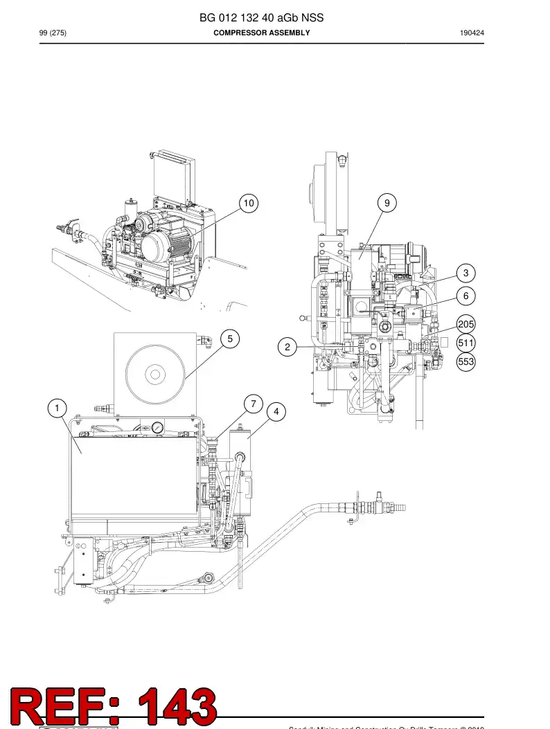 BG00291455d BG 002 914 55d Harness, Wiring - Sandvik Technical Drawing