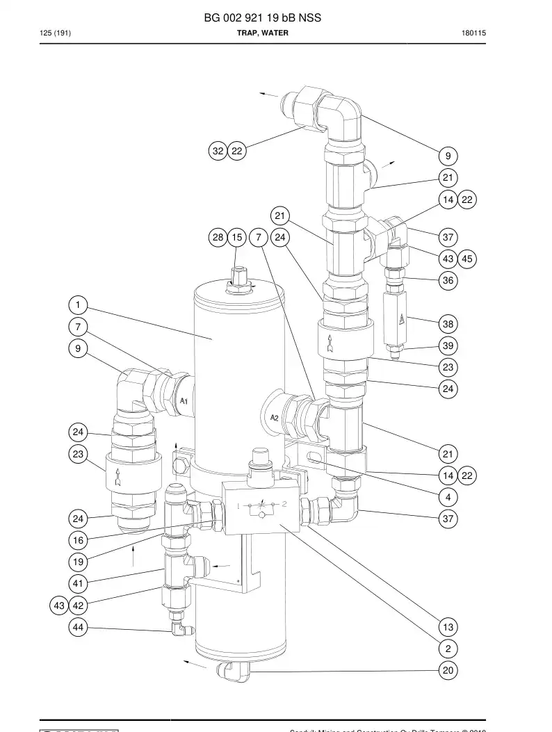 BG00292119b BG 002 921 19b Trap, Water - Sandvik Technical Drawing