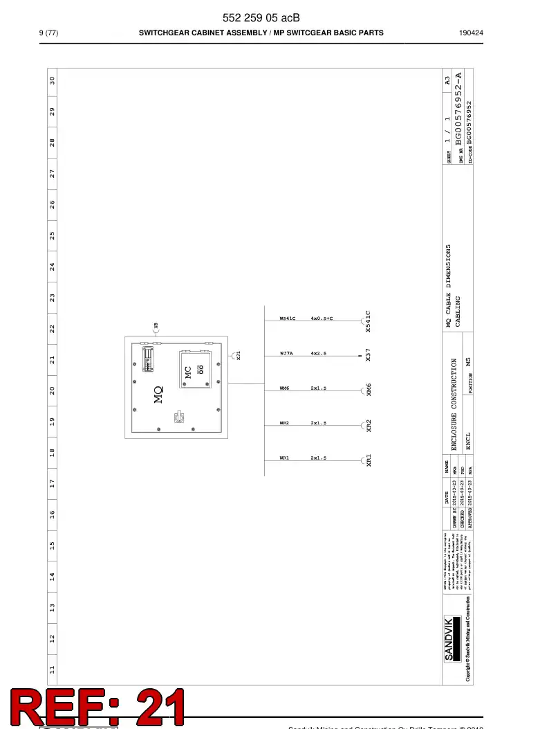 BG00293850a BG 002 938 50a Grommet, Cable Conduit - Sandvik Technical Drawing