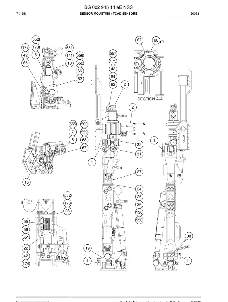 BG00294514e BG 002 945 14e Sensor Mounting - Sandvik Technical Drawing