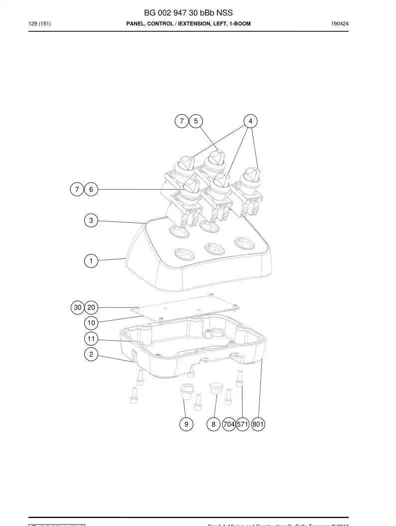BG00294730b BG 002 947 30b PRING, CONTROL - Sandvik Technical Drawing