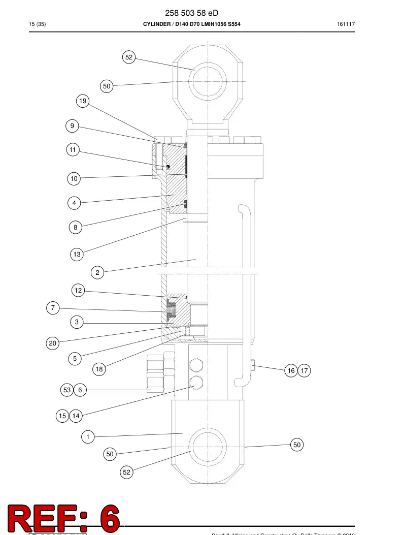 BG00294945a BG 002 949 45a Valve, Counterbalance - Sandvik Technical Drawing