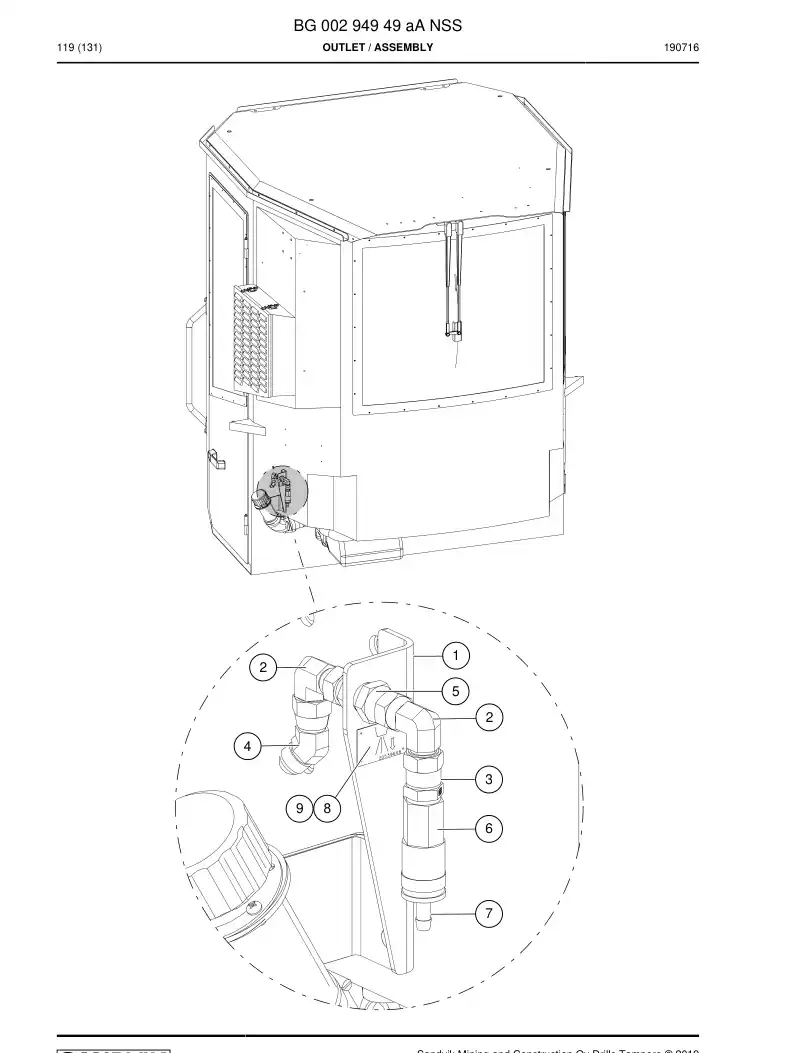BG00294949a BG 002 949 49a Outlet - Sandvik Technical Drawing