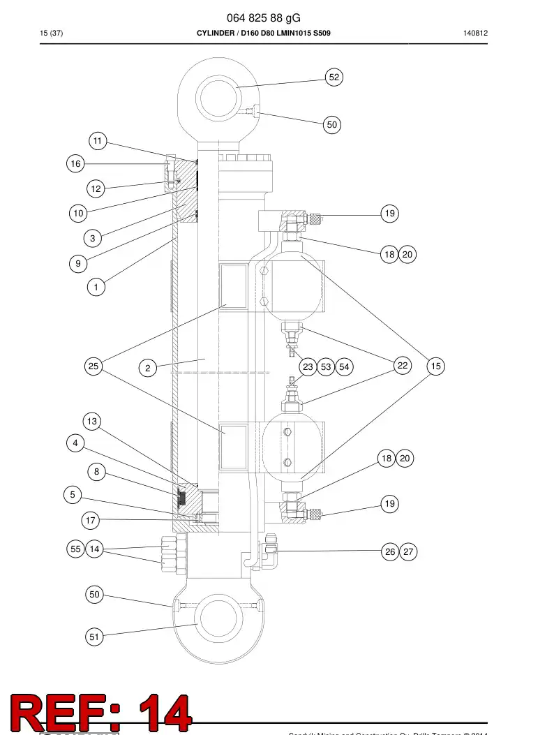 BG00295027a BG 002 950 27a Valve, Overcenter - Sandvik Technical Drawing