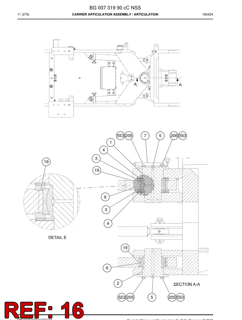 BG00295210a BG 002 952 10a Pin - Sandvik Technical Drawing