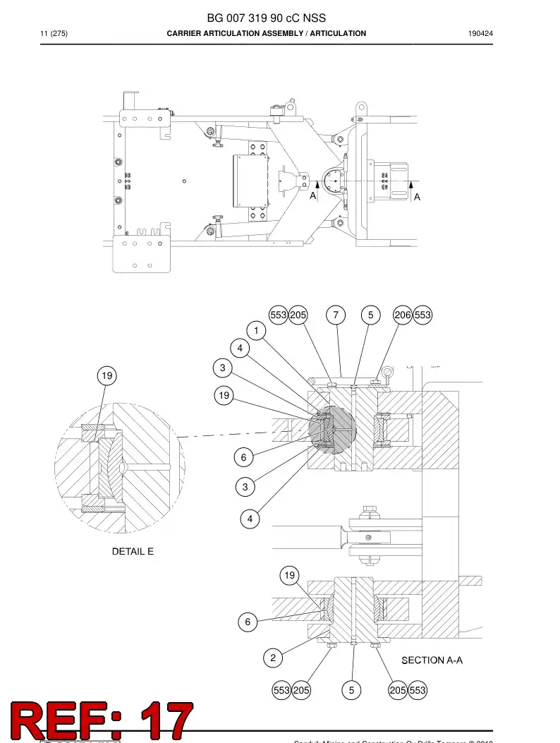 BG00295304a BG 002 953 04a Bracket - Sandvik Technical Drawing