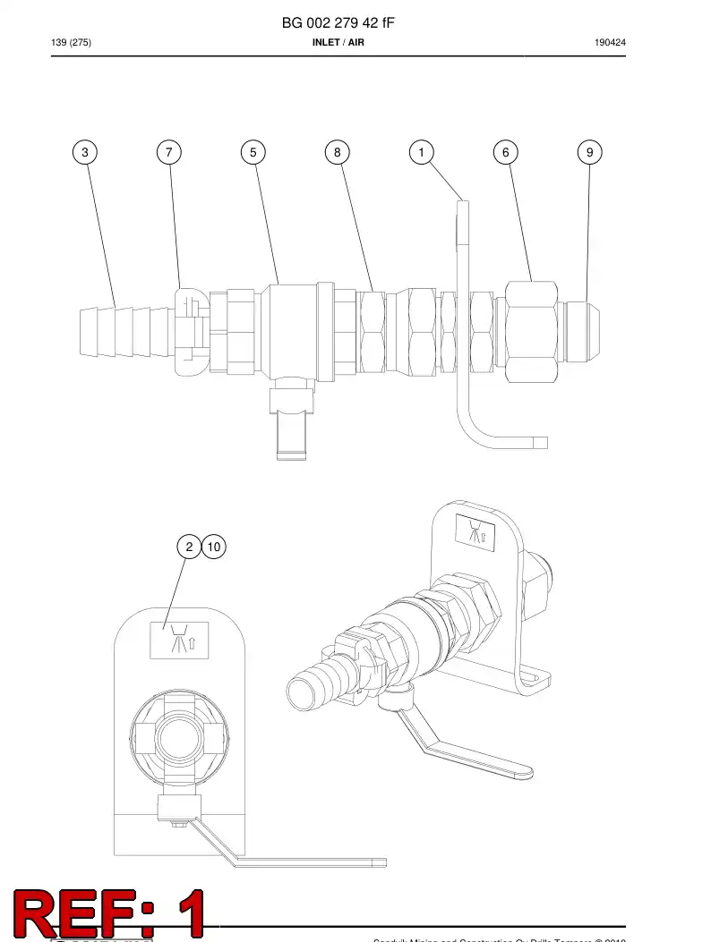 BG00295309a BG 002 953 09a Support - Sandvik Technical Drawing