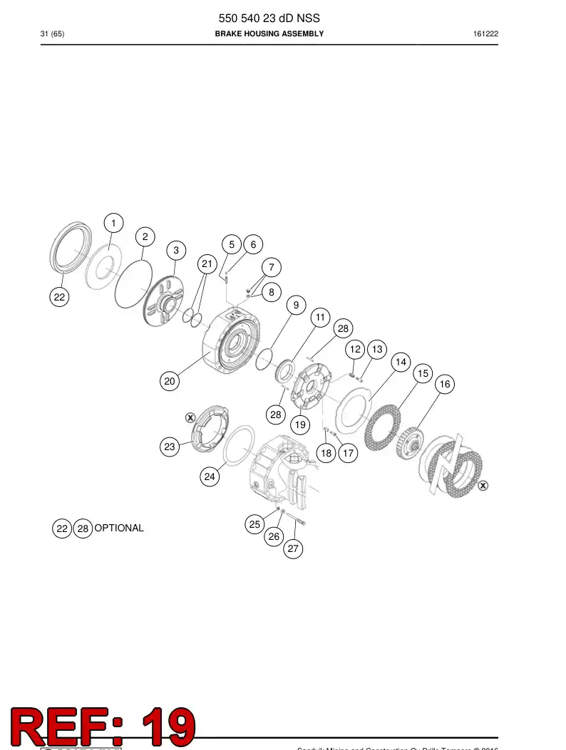 BG00295460a BG 002 954 60a DISCO, FREIO - Sandvik Technical Drawing