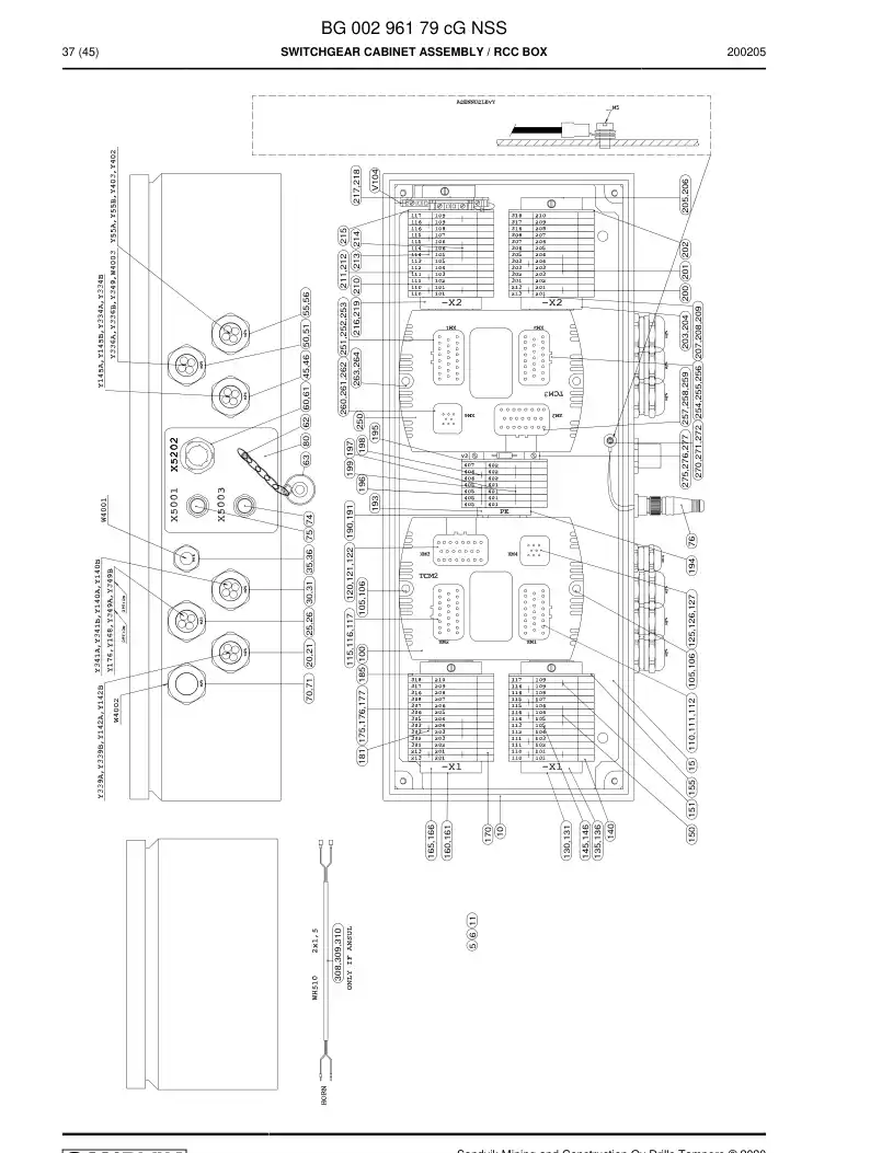 BG00296179c BG 002 961 79c Switchgear Cabinet Assembly - Sandvik Technical Drawing