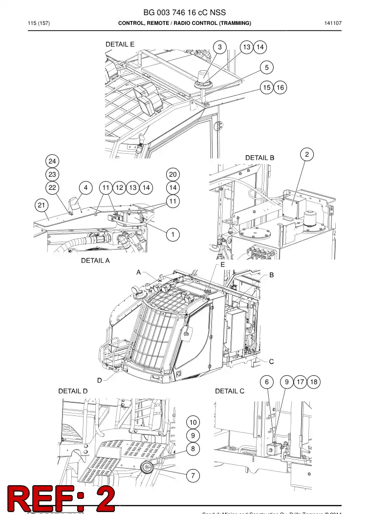 BG00296305a BG 002 963 05a Control Box Assembly - Sandvik Technical Drawing