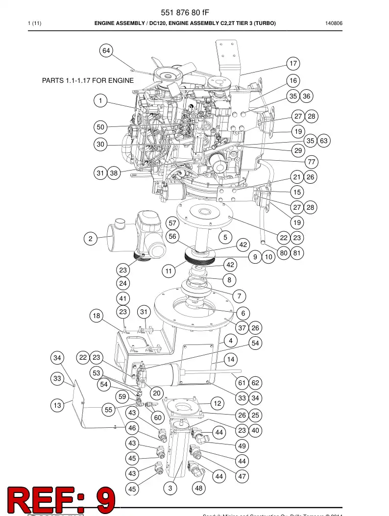 BG00296841a BG 002 968 41a Pulley, V Belt - Sandvik Technical Drawing