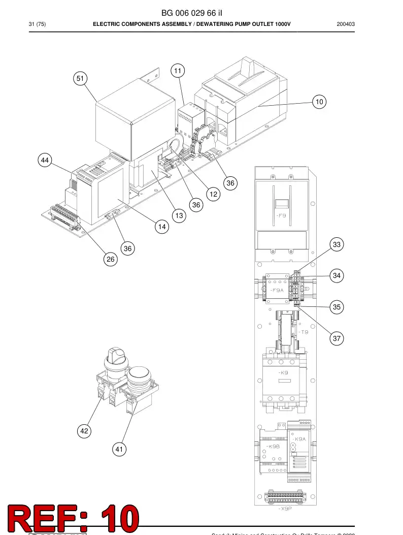 BG00298002f BG 002 980 02f Circuit Breaker, Protective, Motor - Sandvik Technical Drawing