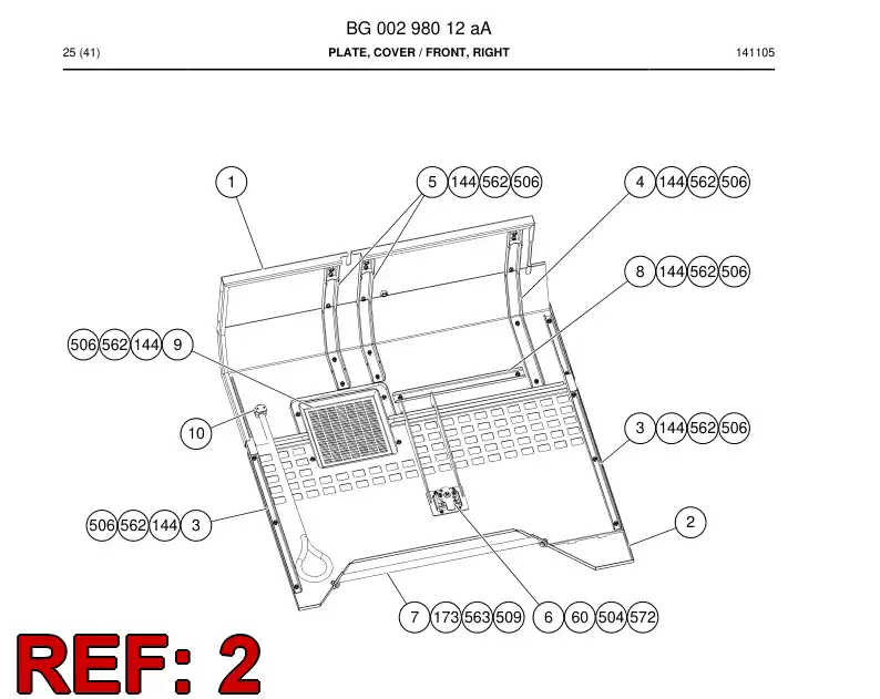 BG00298018a BG 002 980 18a Plate, Cover - Sandvik Technical Drawing