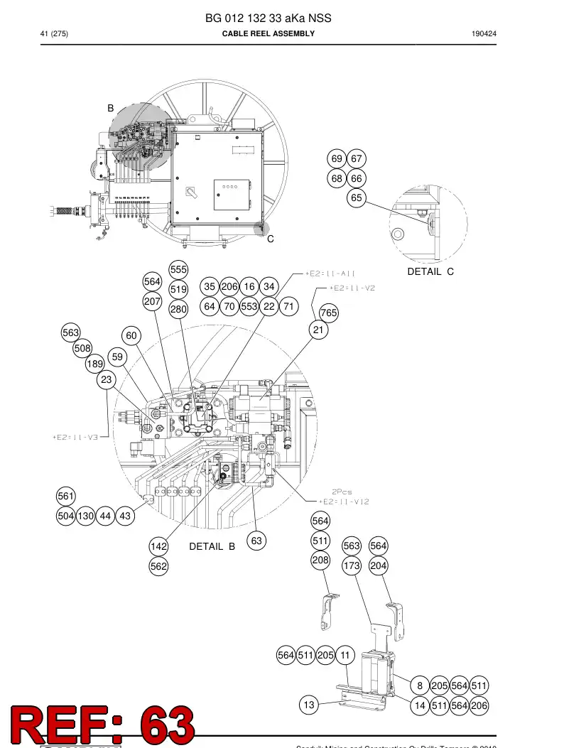 BG00298062b BG 002 980 62b Pipe assembly - Sandvik Technical Drawing