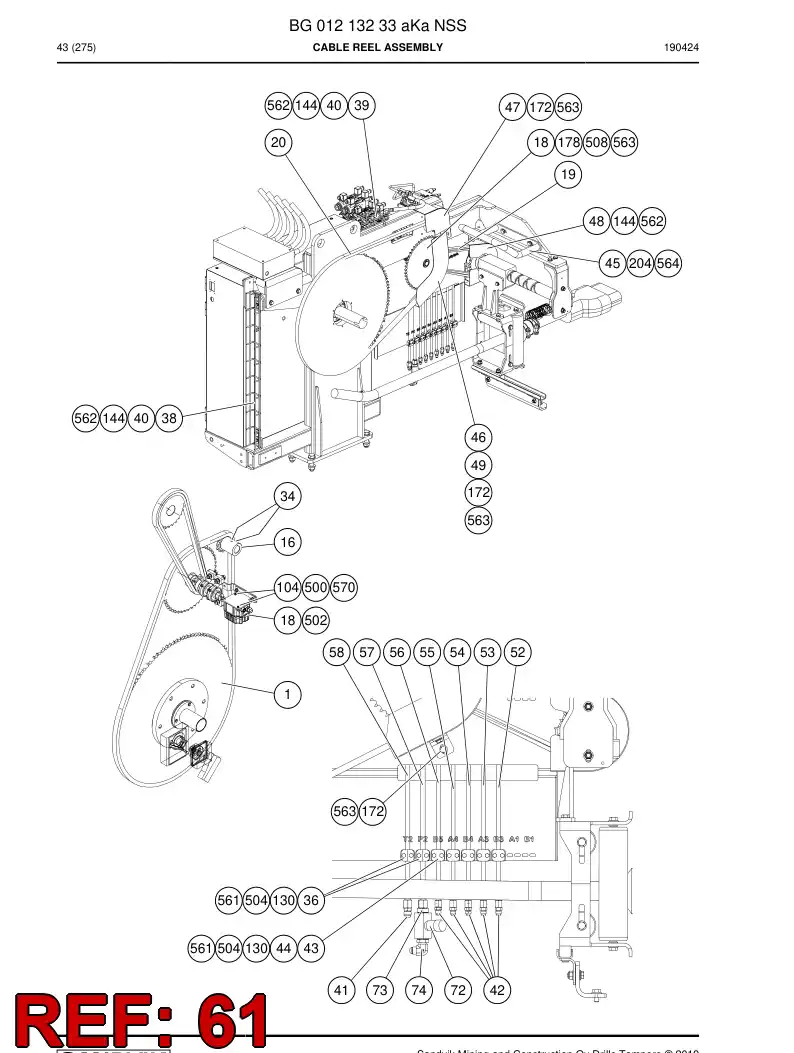 BG00298489a BG 002 984 89a Pipe assembly - Sandvik Technical Drawing