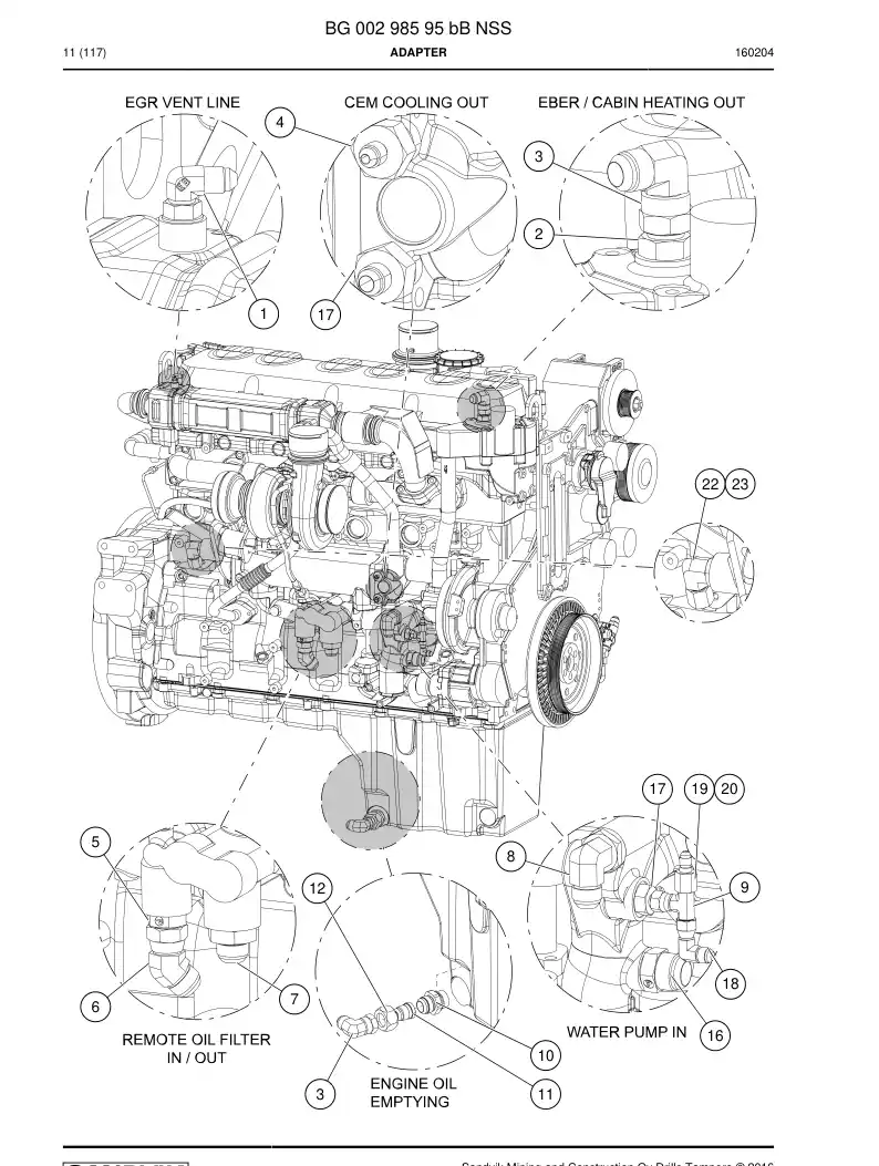 BG00298595b BG 002 985 95b Adapter - Sandvik Technical Drawing