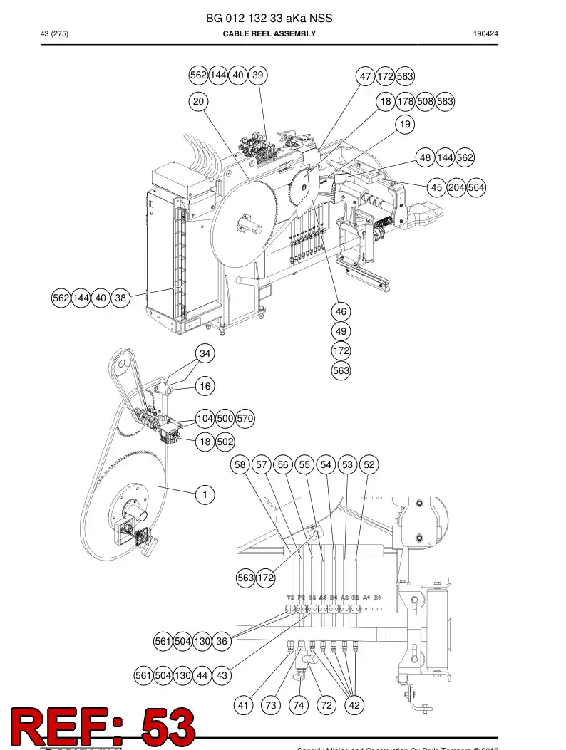 BG00298606a BG 002 986 06a Pipe assembly - Sandvik Technical Drawing