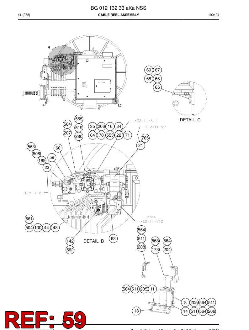 BG00298650c BG 002 986 50c Pipe assembly - Sandvik Technical Drawing