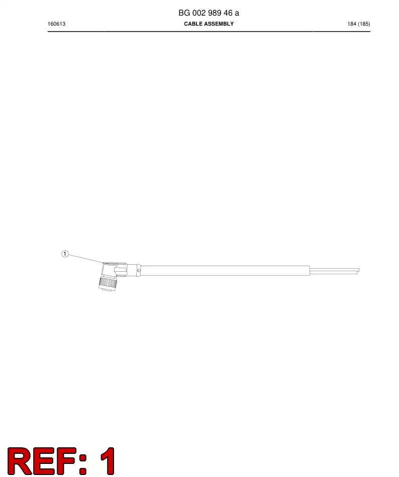 BG00299438a BG 002 994 38a Cable Assembly - Sandvik Technical Drawing