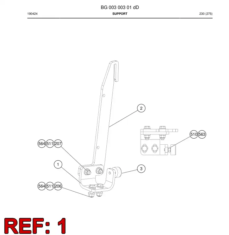 BG00300303a BG 003 003 03a Plate - Sandvik Technical Drawing