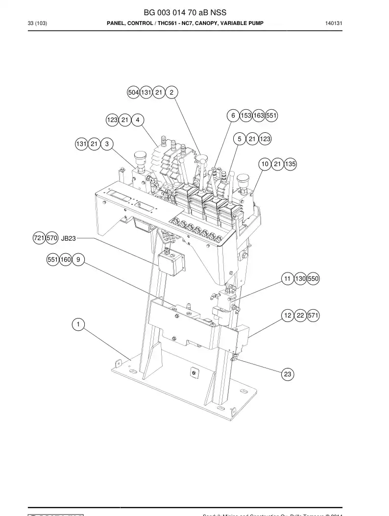 BG00301470a BG 003 014 70a PRING, CONTROL - Sandvik Technical Drawing