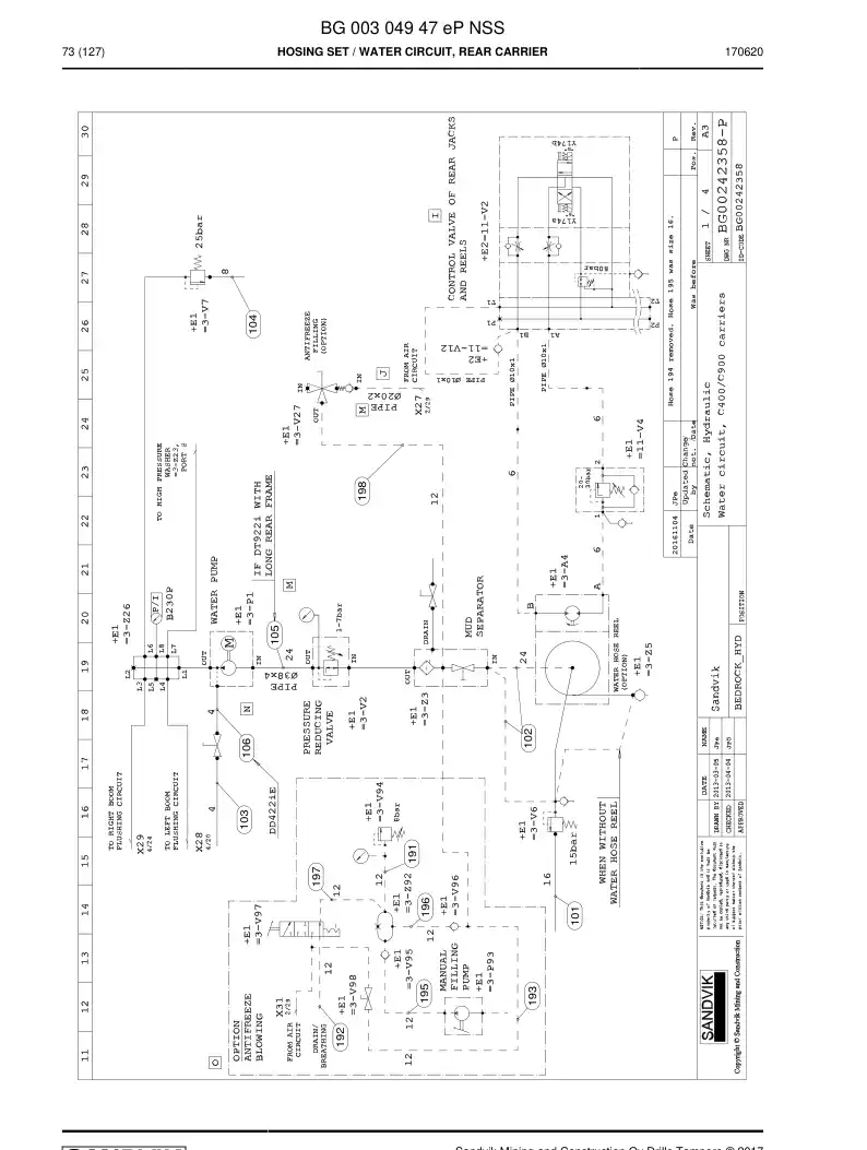 BG00304947e BG 003 049 47e Hosing Set - Sandvik Technical Drawing
