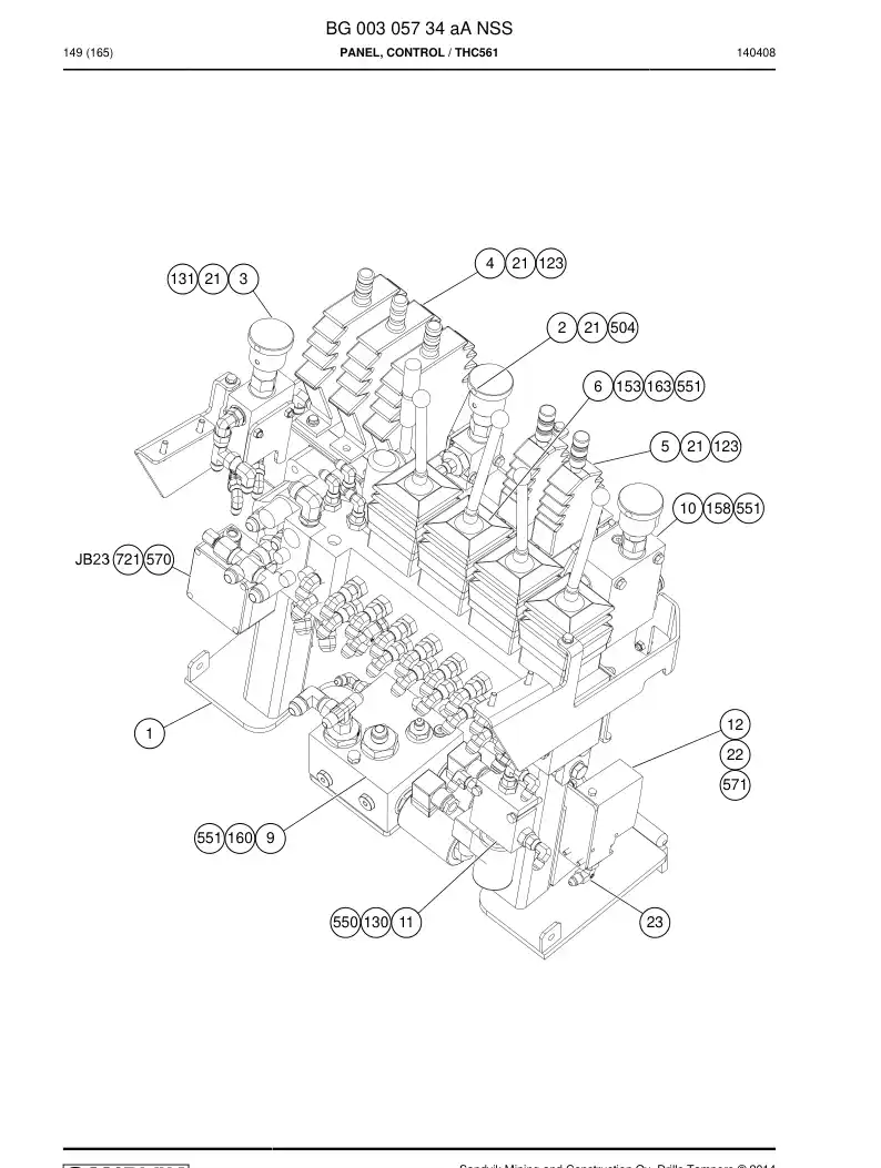 BG00305734a BG 003 057 34a PRING, CONTROL - Sandvik Technical Drawing