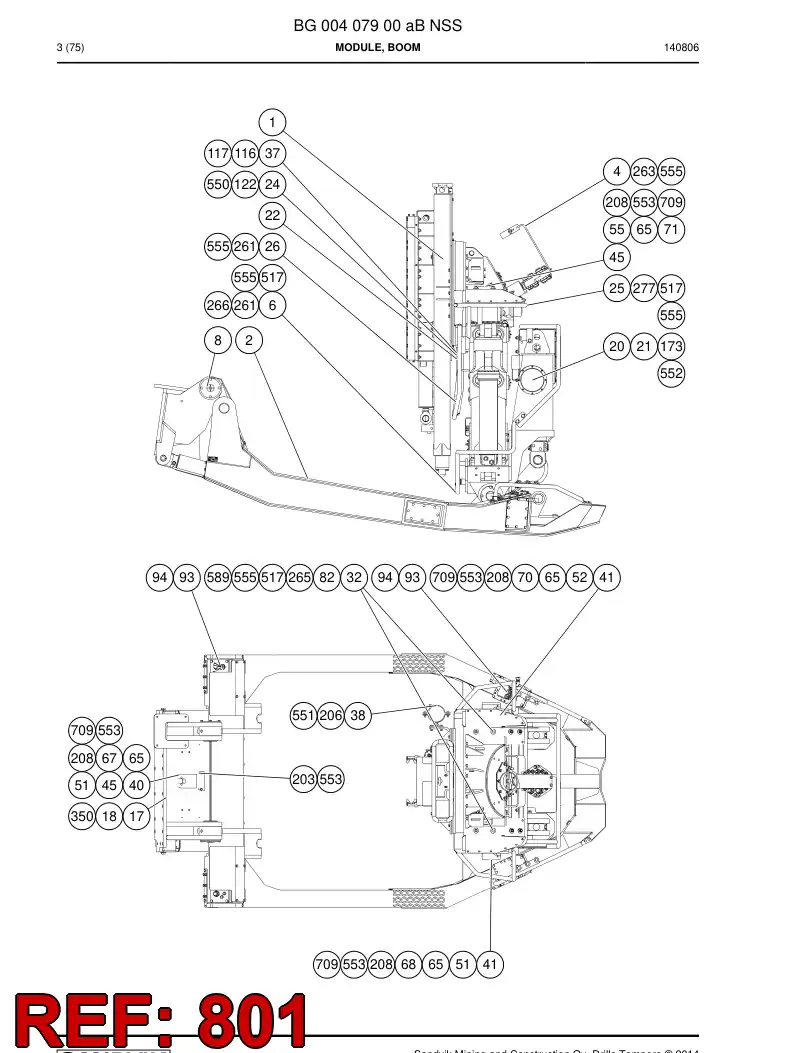 BG00306627a BG 003 066 27a Hosing Set - Sandvik Technical Drawing