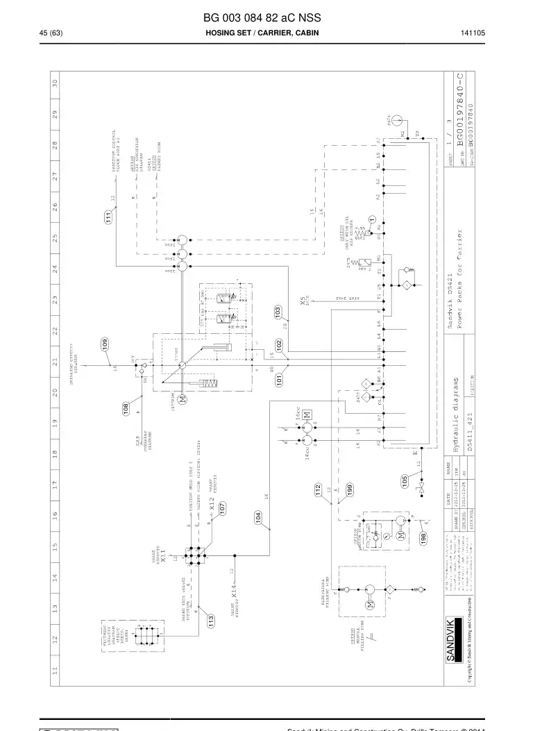 BG00308482a BG 003 084 82a Hosing Set - Sandvik Technical Drawing