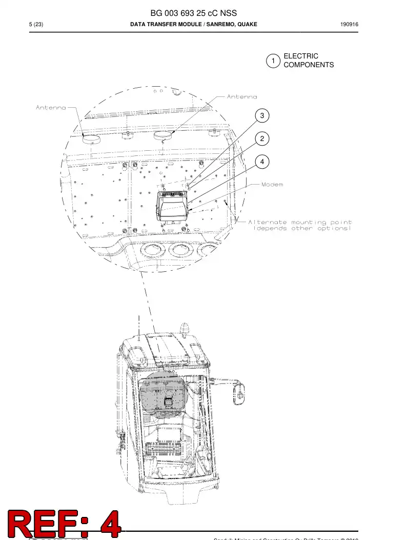BG00311278c BG 003 112 78c Modem - Sandvik Technical Drawing