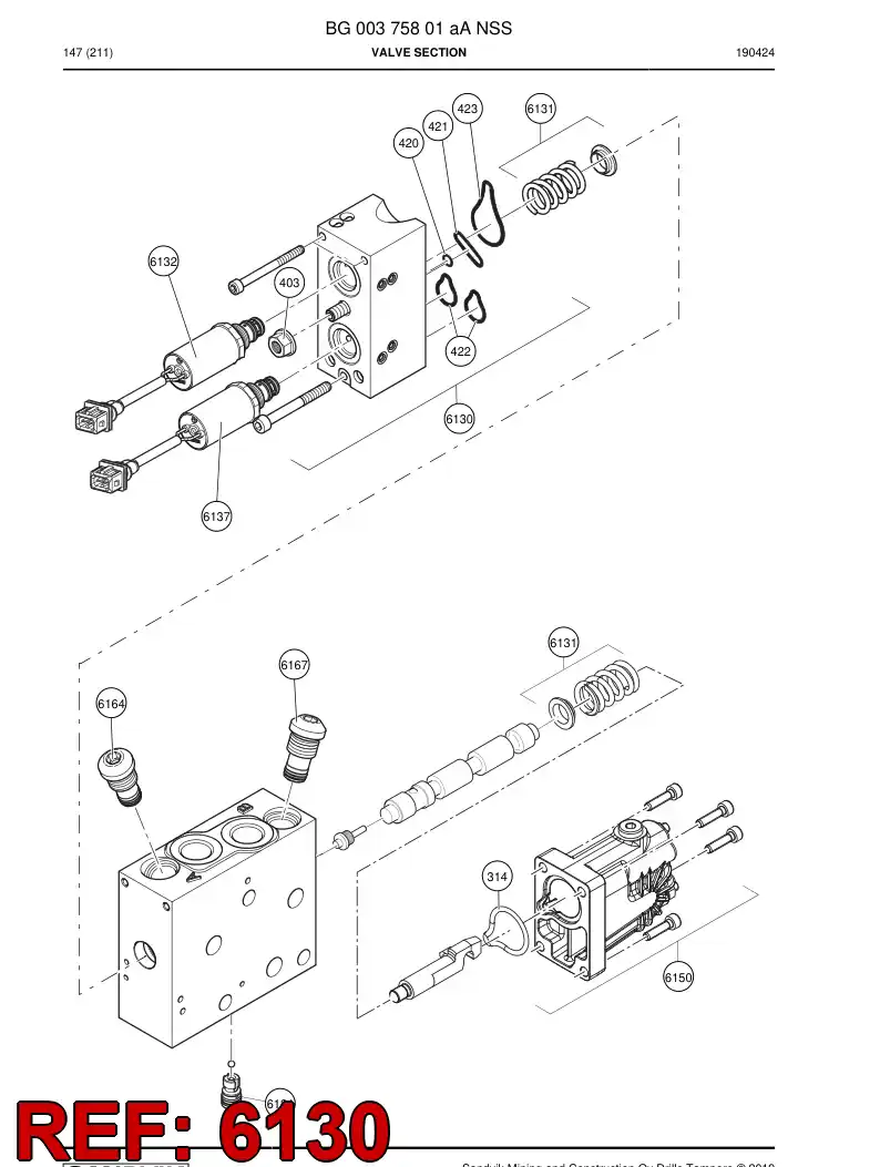 BG00311874b BG 003 118 74b Cover, Valve - Sandvik Technical Drawing