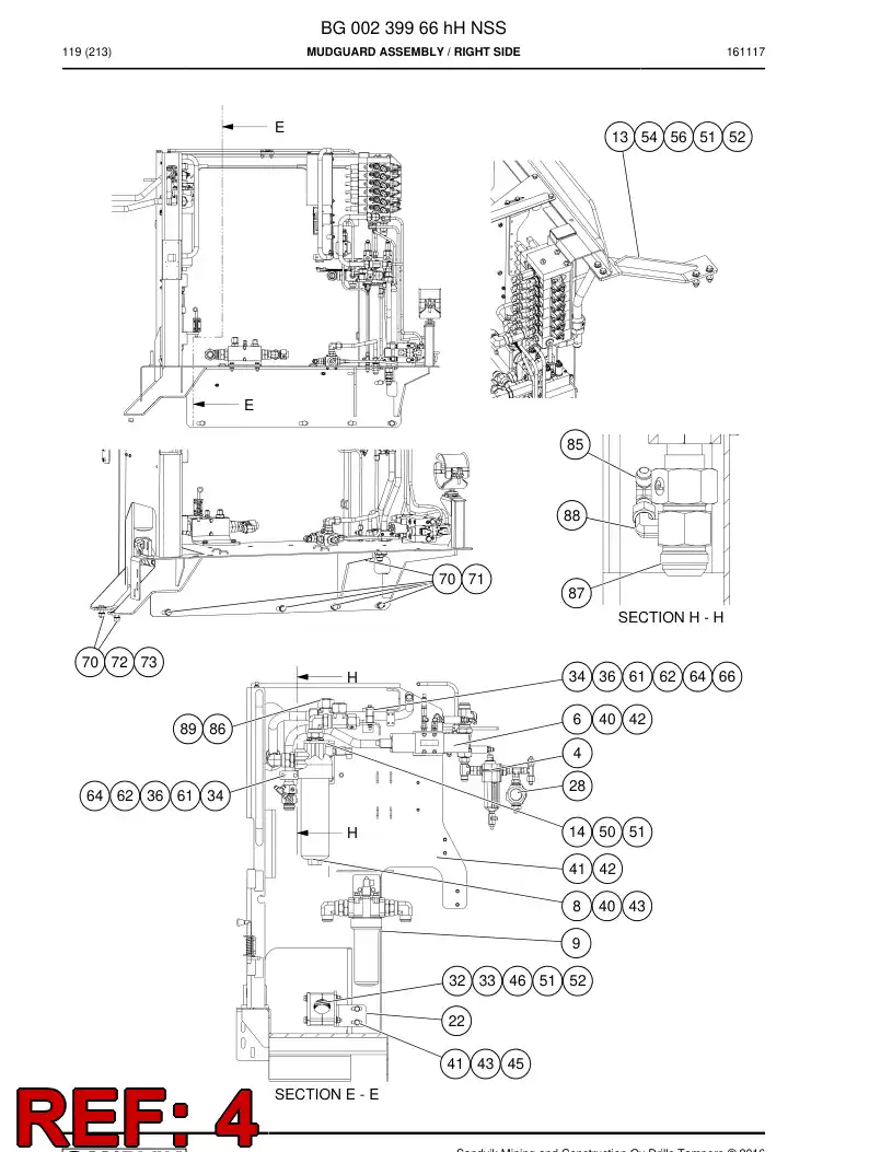BG00312209a BG 003 122 09a Water Separator Assembly - Sandvik Technical Drawing
