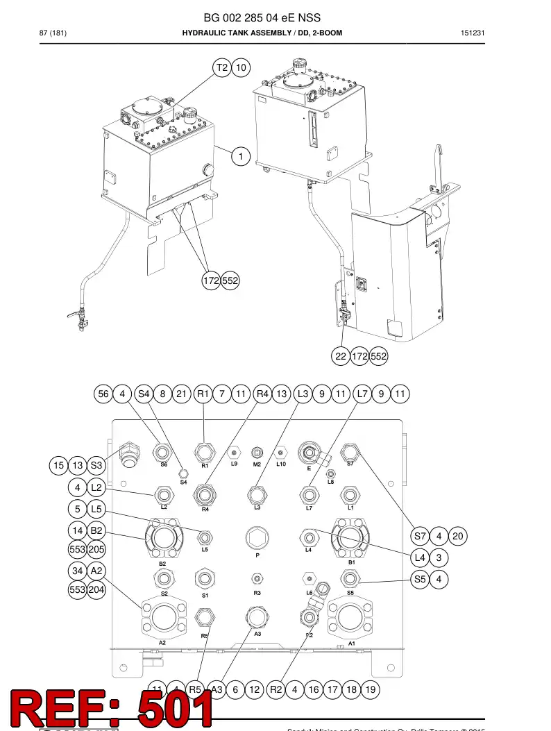 BG00312510e BG 003 125 10e Harness, Wiring - Sandvik Technical Drawing