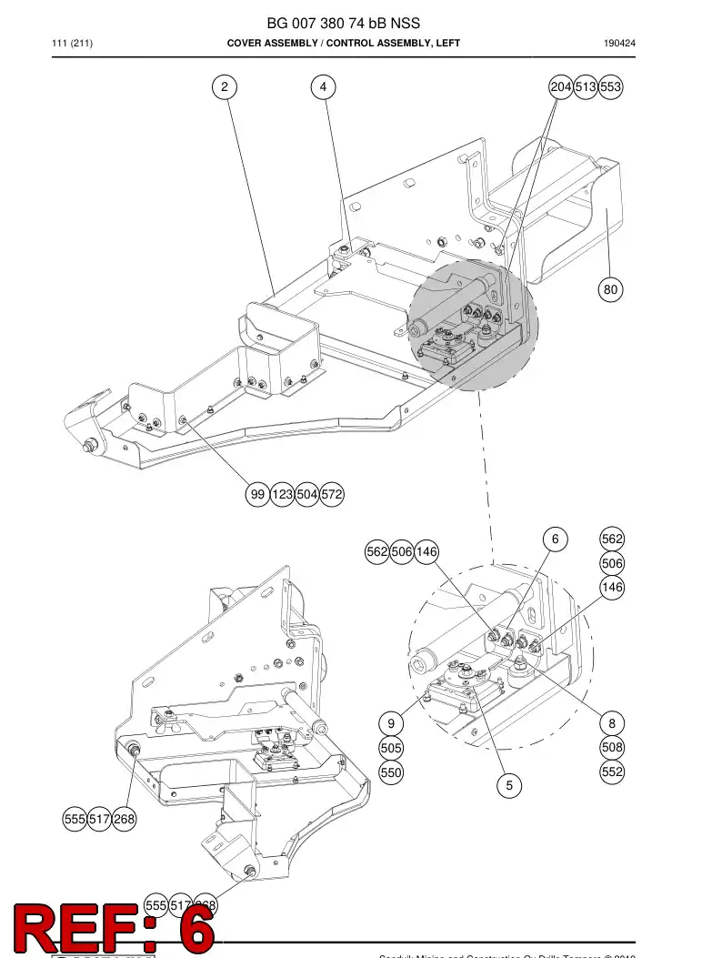 BG00313638a BG 003 136 38a Thrust - Sandvik Technical Drawing