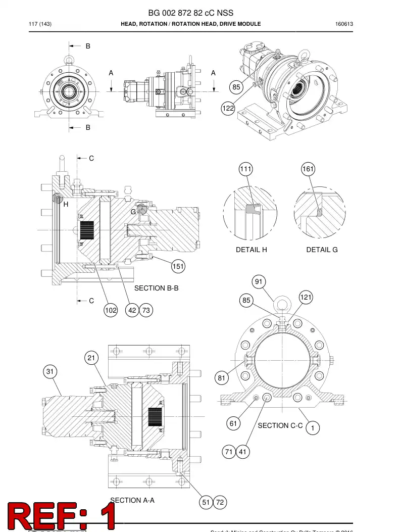 BG00318751b BG 003 187 51b Carriage - Sandvik Technical Drawing