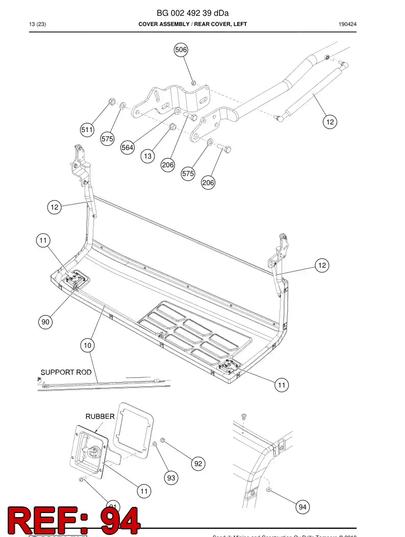 BG00318845a BG 003 188 45a Washer - Sandvik Technical Drawing