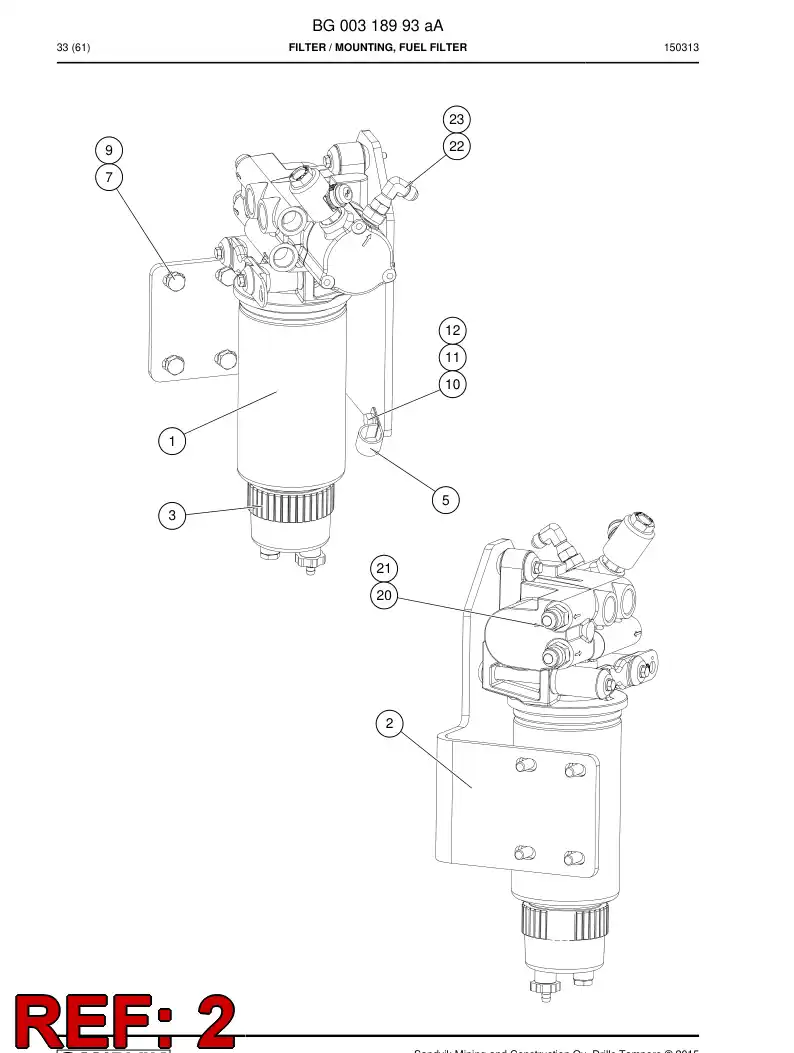 BG00319161a BG 003 191 61a Bracket - Sandvik Technical Drawing
