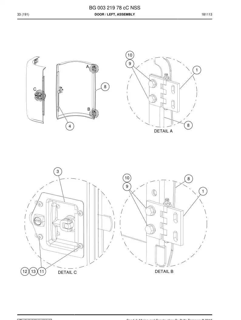 BG00321978c BG 003 219 78c DOOR - Sandvik Technical Drawing