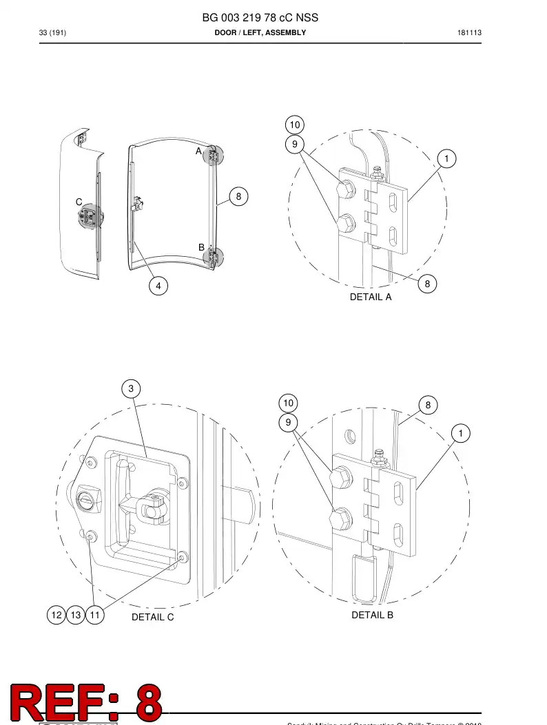BG00321981b BG 003 219 81b Door - Sandvik Technical Drawing