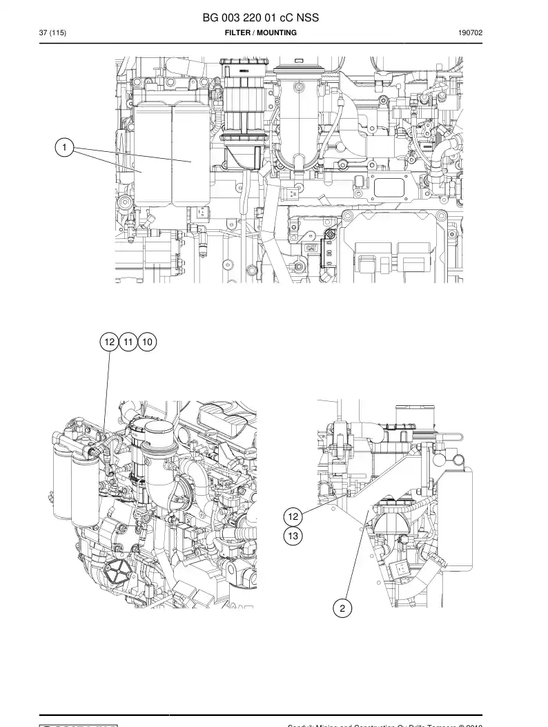 BG00322001c BG 003 220 01c Filter - Sandvik Technical Drawing