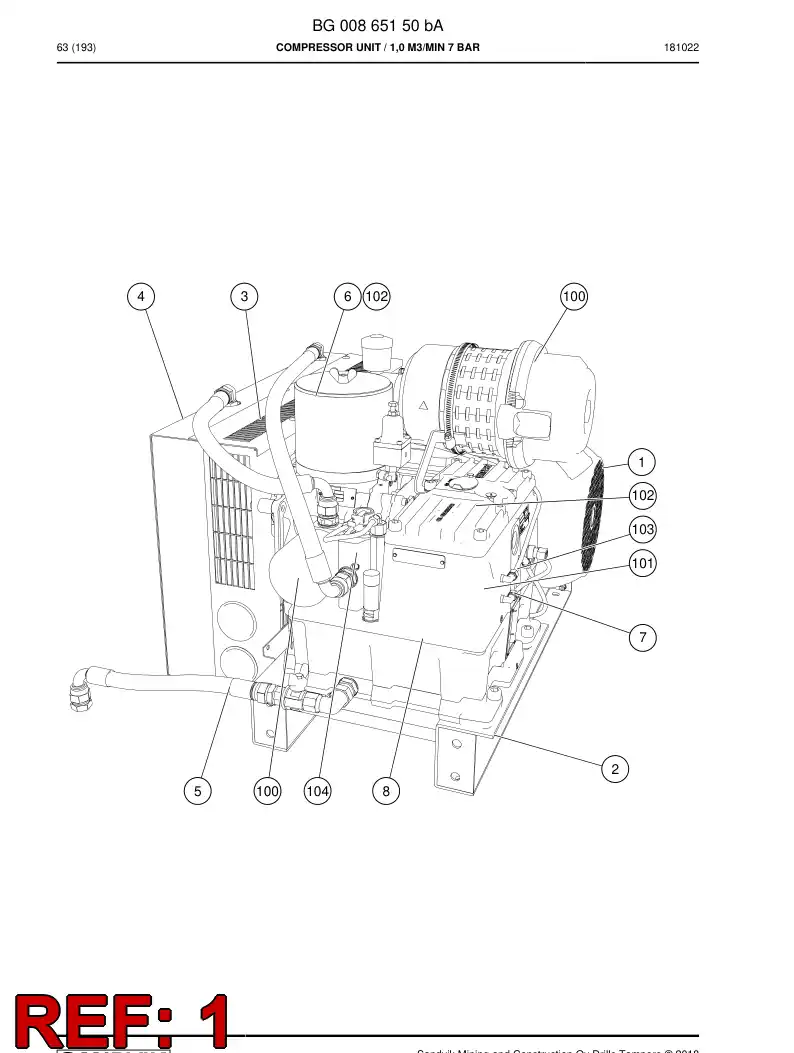 BG00322892b BG 003 228 92b Motor, Three Phase - Sandvik Technical Drawing