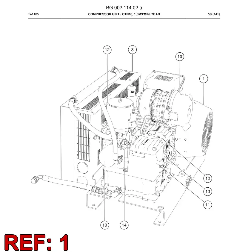 BG00322985a BG 003 229 85a Motor, Electric - Sandvik Technical Drawing