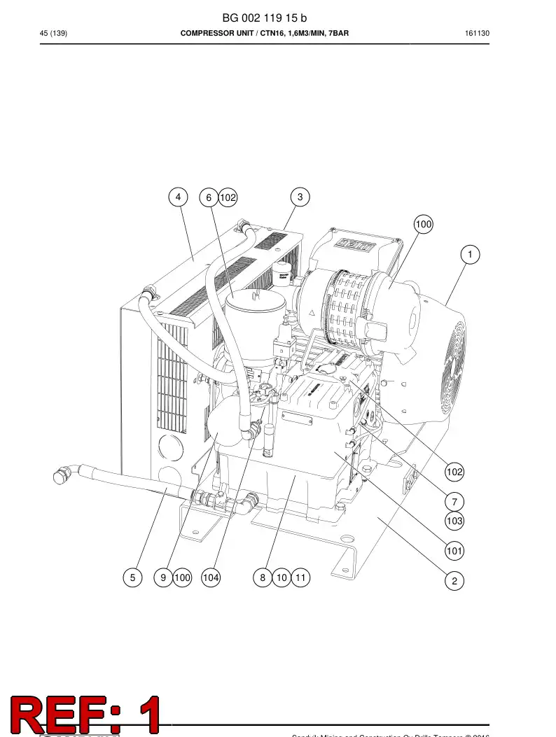 BG00323013a BG 003 230 13a Motor, Electric - Sandvik Technical Drawing