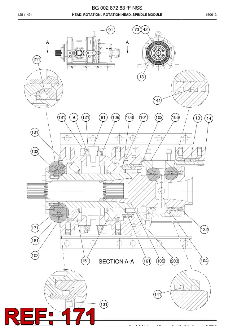 BG00323188a BG 003 231 88a Lock nut - Sandvik Technical Drawing