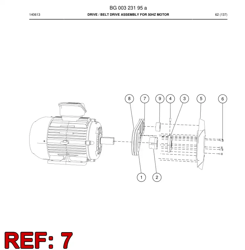 BG00323192a BG 003 231 92a Pulley - Sandvik Technical Drawing