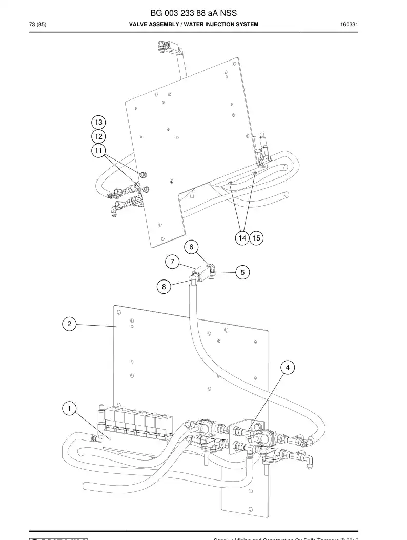 BG00323388a BG 003 233 88a Valve Assembly - Sandvik Technical Drawing