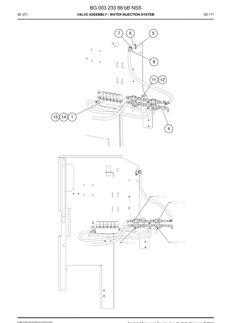 BG00323388b BG 003 233 88b Valve Assembly - Sandvik Technical Drawing
