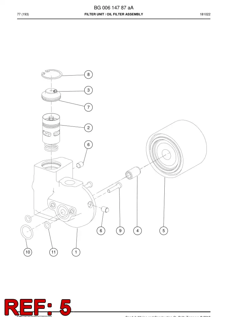 BG00323815b BG 003 238 15b Filter, Oil - Sandvik Technical Drawing