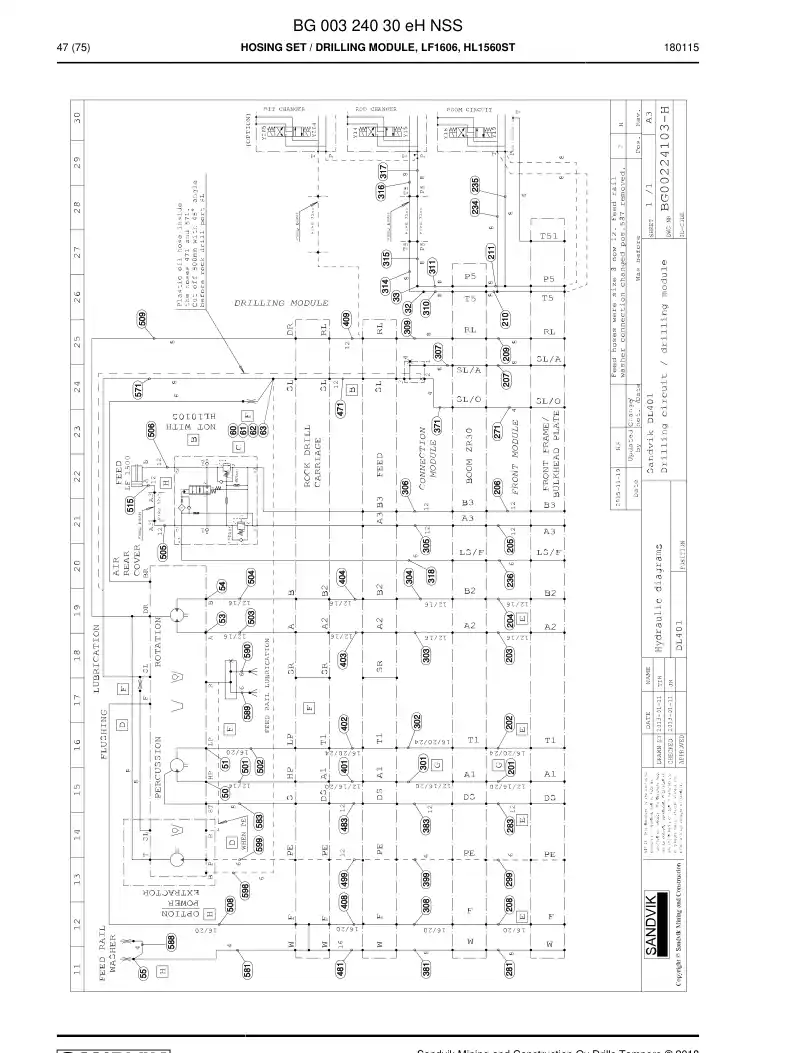 BG00324030e BG 003 240 30e Hosing Set - Sandvik Technical Drawing