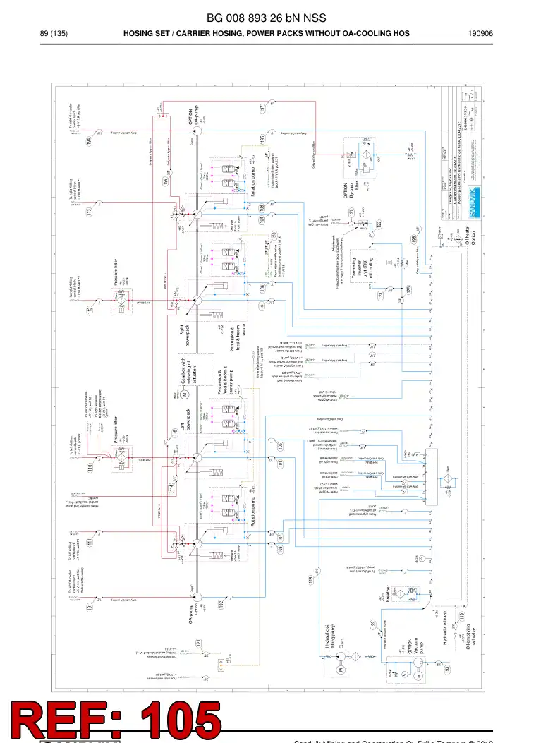 BG00324147a BG 003 241 47a Hose Assembly, Hydraulic - Sandvik Technical Drawing